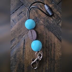 Turquoise and Coffee Bean ✨ Handmade Freshie Hanger